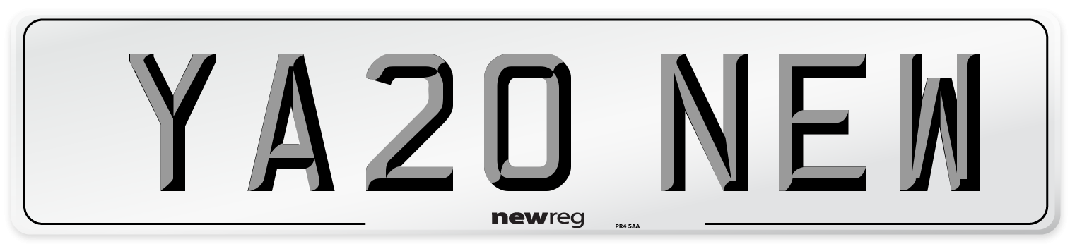 YA20 NEW Number Plate from New Reg
